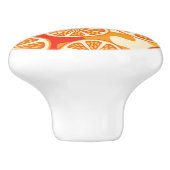 Retro Orange Citrus Muster Keramikknauf (Seitenansicht)