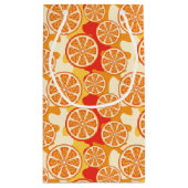 Retro Orange Citrus Muster Kleine Geschenktüte (Rückseite)