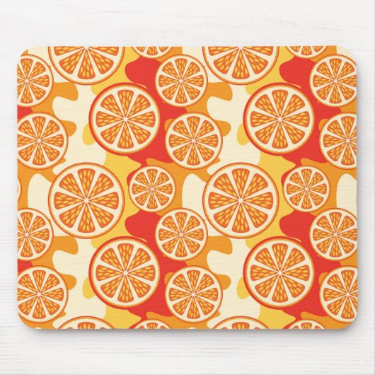 Retro Orange Citrus Muster Mousepad (Vorne)
