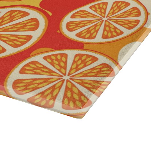 Retro Orange Citrus Muster Schneidebrett (Ecke)