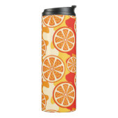 Retro Orange Citrus Muster Thermosbecher (Nach links gedreht)