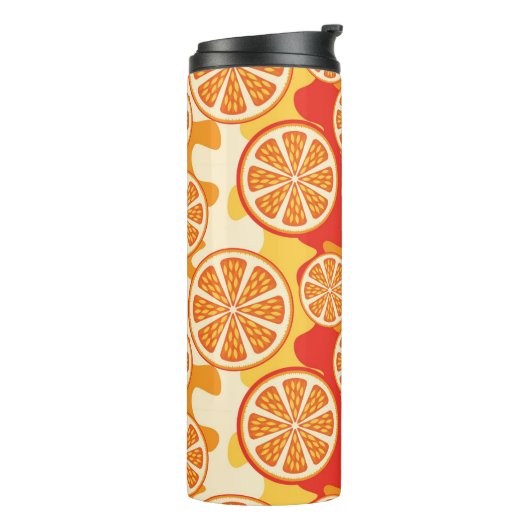 Retro Orange Citrus Muster Thermosbecher (Nach links gedreht)