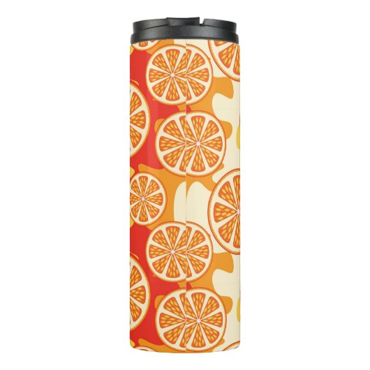 Retro Orange Citrus Muster Thermosbecher (Rückseite)