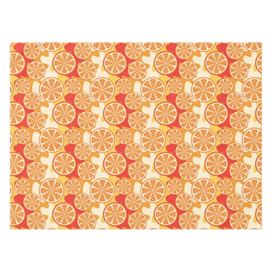 Retro Orange Citrus Muster Tischdecke (Vorderseite (Horizontal))