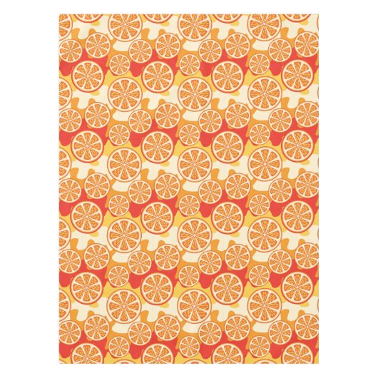 Retro Orange Citrus Muster Tischdecke (Vorderseite)