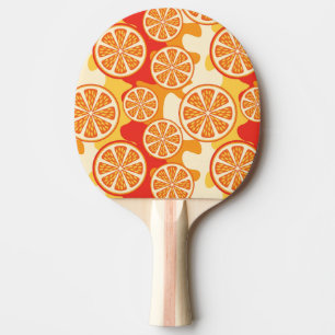 Retro Orange Citrus Muster Tischtennis Schläger