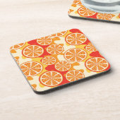 Retro Orange Citrus Muster Untersetzer (Linke Seite)