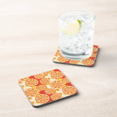 Retro Orange Citrus Muster Untersetzer (Rechte Seite)