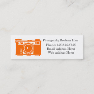 Retro Orange Color Film Camera Business Card Mini Visitenkarte