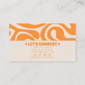 Retro Orange Cream 70s Boho Groovy Funky Trendy Visitenkarte (Rückseite)