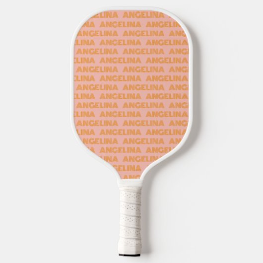 Retro Orange Custom Name Pickleball Paddle 70s (Rückseite)