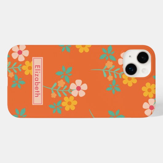 Retro Orange Daisy Bouquet Case-Mate iPhone Hülle (Rückseite (Horizontal))