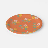 Retro Orange Daisy Bouquet Pattern Pappteller (Schrägansicht)