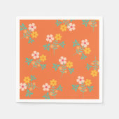 Retro Orange Daisy Bouquet Pattern Serviette (Vorderseite)