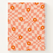 Retro Orange Daisy Warped Schachbrett Board Notizblock (Rückseite)