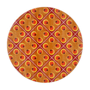 Retro-Orange der 1970er Jahre, personalisierter Te Schneidebrett