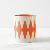 Retro Orange Diamond Muster Zweifarbige Tasse (Mittel)