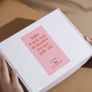 Retro orange Dieses Paket freut sich, Sie zu sehen