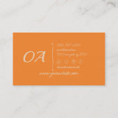 Retro Orange farbenfroh kühl Groovy Niedlich einzi Visitenkarte (Rückseite)