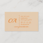 Retro Orange farbenfroh kühl Groovy Trendy Einziga Visitenkarte (Rückseite)