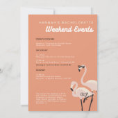 Retro Orange Flamingo Last Flamingle Bachelorette Einladung (Rückseite)