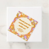 Retro Orange Floral Custom Brautparty Vielen Dank Geschenkanhänger (Beispiel)