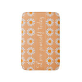 Retro Orange Floral Daisy Badematte (Vorderseite Vertikal)