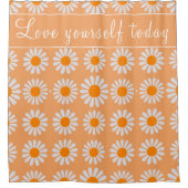 Retro Orange Floral Daisy Duschvorhang (Vorderseite)