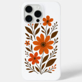 Retro Orange Floral Muster Case-Mate iPhone Hülle (Rückseite)