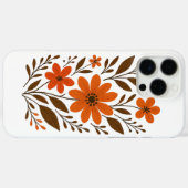 Retro Orange Floral Muster Case-Mate iPhone Hülle (Rückseite (Horizontal))