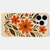 Retro Orange Floral Muster Case-Mate iPhone Hülle (Rückseite (Horizontal))