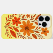 Retro Orange Floral Muster Case-Mate iPhone Hülle (Rückseite (Horizontal))