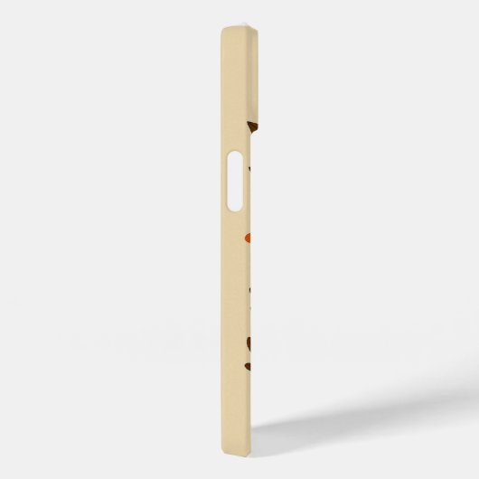 Retro Orange Floral Muster Case-Mate iPhone Hülle (Rückseite / Rechts)