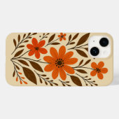 Retro Orange Floral Muster Case-Mate iPhone Hülle (Rückseite (Horizontal))