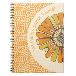 Retro Orange Floral Prayer Journal Notizblock