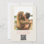 Retro Orange Fun Whimsical QR Code Photo Wedding Einladung (Rückseite)