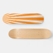 Retro Orange Funky Sun Rays Hintergrund Skateboard (Horizontal)