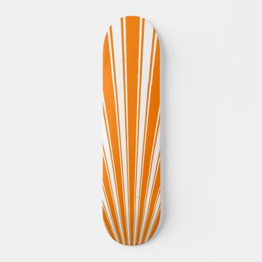 Retro Orange Funky Sun Rays Hintergrund Skateboard (Vorne)