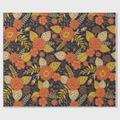 Retro Orange, Gelb und Navy  Geschenkpapier (Flach)