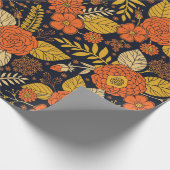 Retro Orange, Gelb und Navy  Geschenkpapier (Ecke)