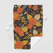 Retro Orange, Gelb und Navy  Golfhandtuch (Insitu)