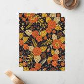 Retro Orange, Gelb und Navy Mitteilungskarte (Vorderseite/Rückseite Beispiel)