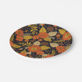 Retro Orange, Gelb und Navy  Pappteller (Schrägansicht)