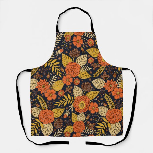 Retro Orange, Gelb und Navy  Schürze (Vorderseite)