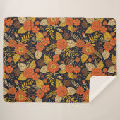 Retro Orange, Gelb und Navy  Sherpadecke (Vorderseite (Horizontal))