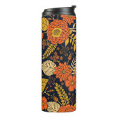 Retro Orange, Gelb und Navy  Thermosbecher (Nach links gedreht)