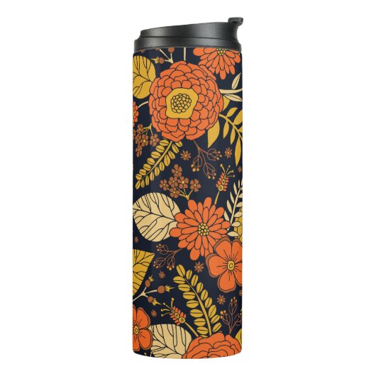 Retro Orange, Gelb und Navy  Thermosbecher (Nach links gedreht)