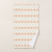 Retro Orange Geometric Dot Pattern Badhandtuch Set (Handtuch)