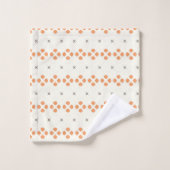 Retro Orange Geometric Dot Pattern Badhandtuch Set (Waschlappen)