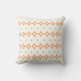 Retro Orange Geometric Dot Pattern Kissen